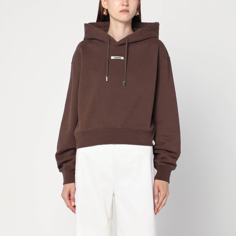 Brown Gros Grain hooded sweatshirt