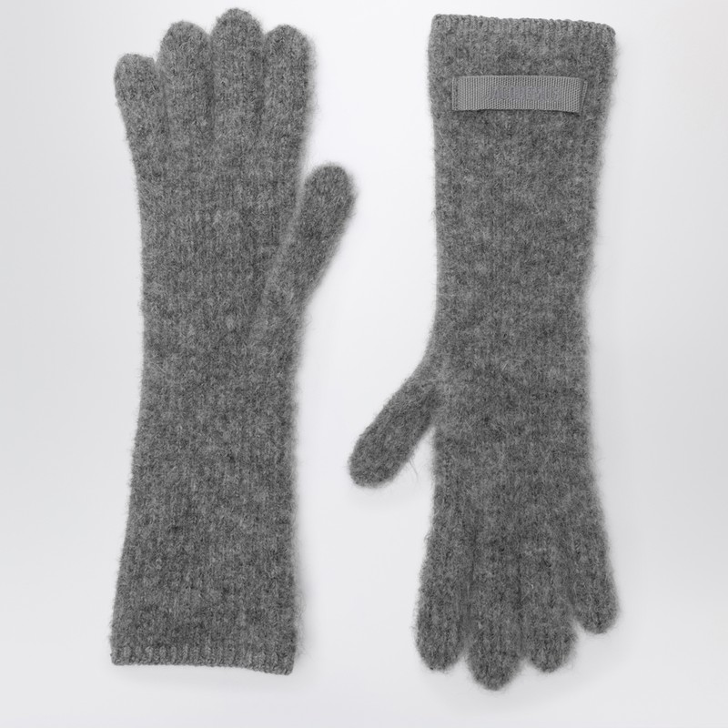 Gray alpaca gloves