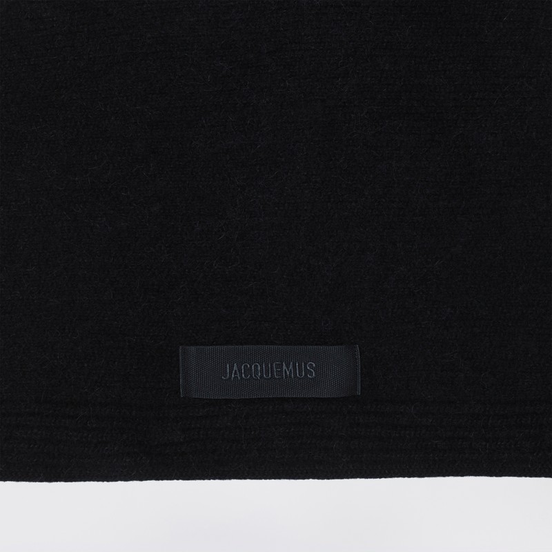 Jacquemus Black Scarf With Grosgrain Logo In Black