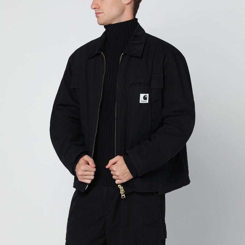 Black cotton zip jacket