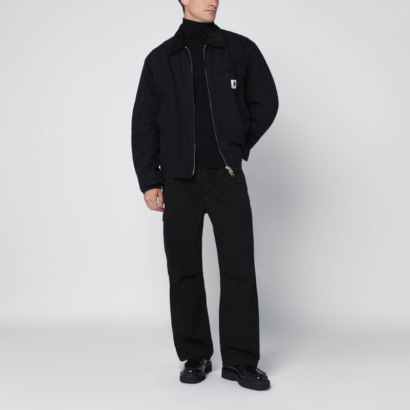 Sacai Black Cotton Zip Jacket In Black
