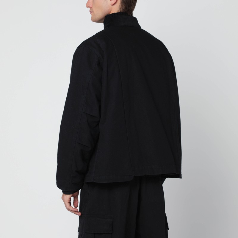 Sacai Black Cotton Zip Jacket In Black
