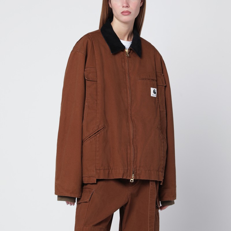 Beige cotton zip jacket