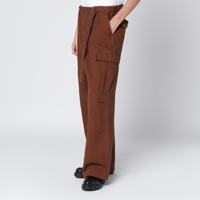 Sacai Beige Cotton Cargo Trousers In Sand