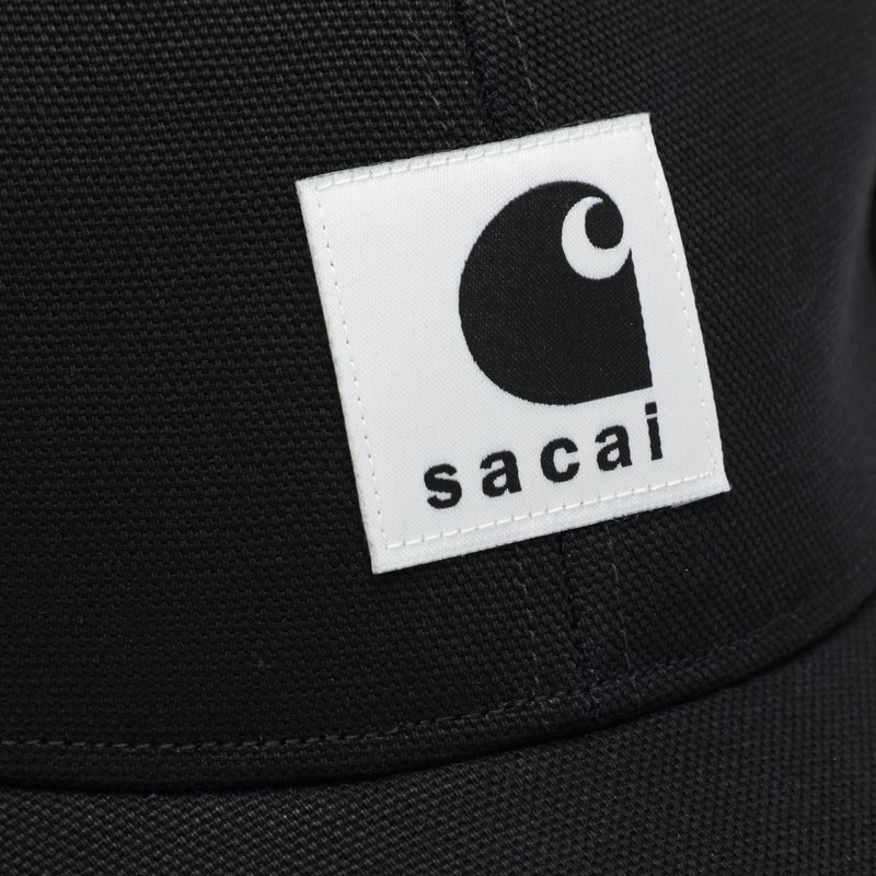 Sacai Black Baseball Cap With Logo Patch In Black