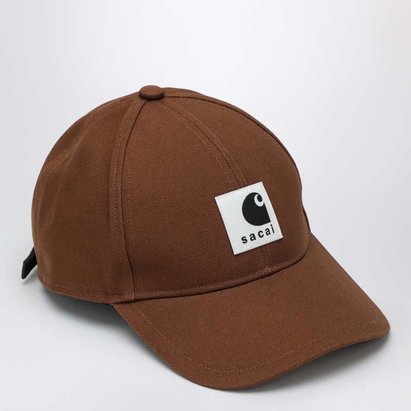 Sacai Beige Baseball Cap With Logo Patch In Brown