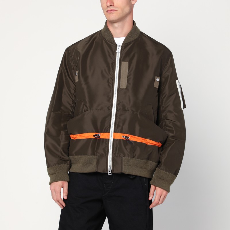 Khaki green nylon twill jacket