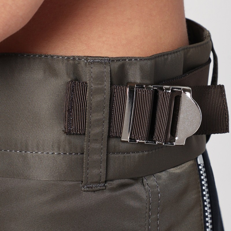 Sacai Tailored Skirt With Belted High Waist In Blue