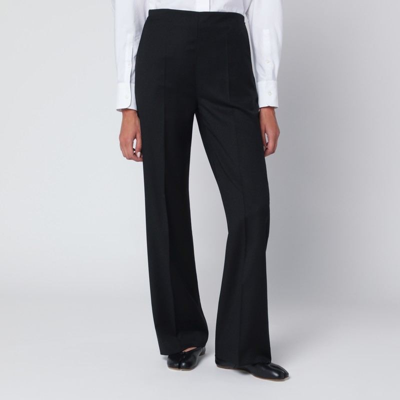 Mark Kenly Domino Tan Black Priska Trousers In Wool