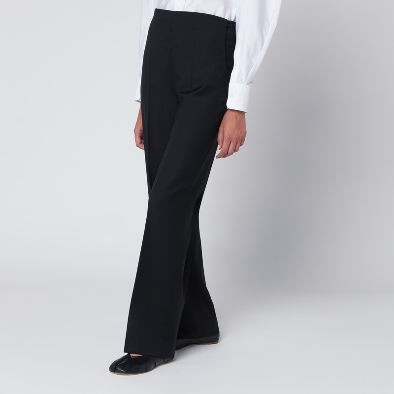 Mark Kenly Domino Tan Black Priska Trousers In Wool In Black