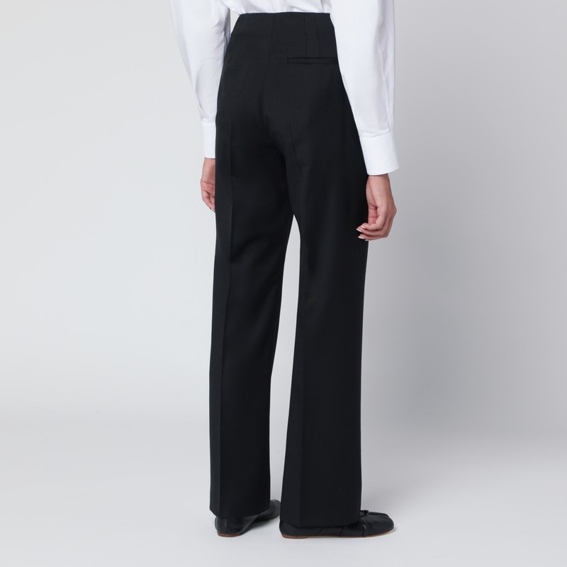Mark Kenly Domino Tan Black Priska Trousers In Wool In Black
