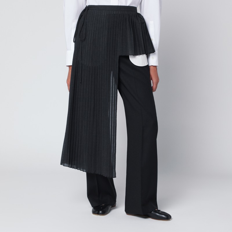 Mark Kenly Domino Tan Gray Avery-atelier Pleated Half-skirt