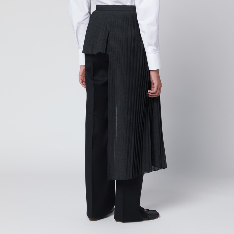 Mark Kenly Domino Tan Gray Avery-atelier Pleated Half-skirt In Gray