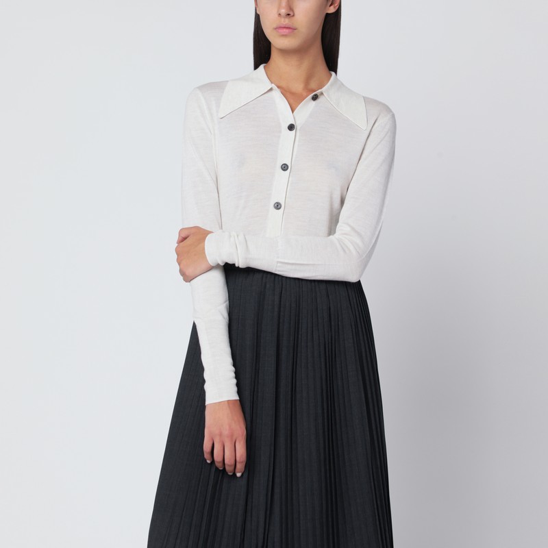 Stone-coloured Kassy cardigan in wool