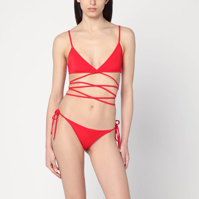 Two-piece triangle bikini in red - The Attico - Modalova