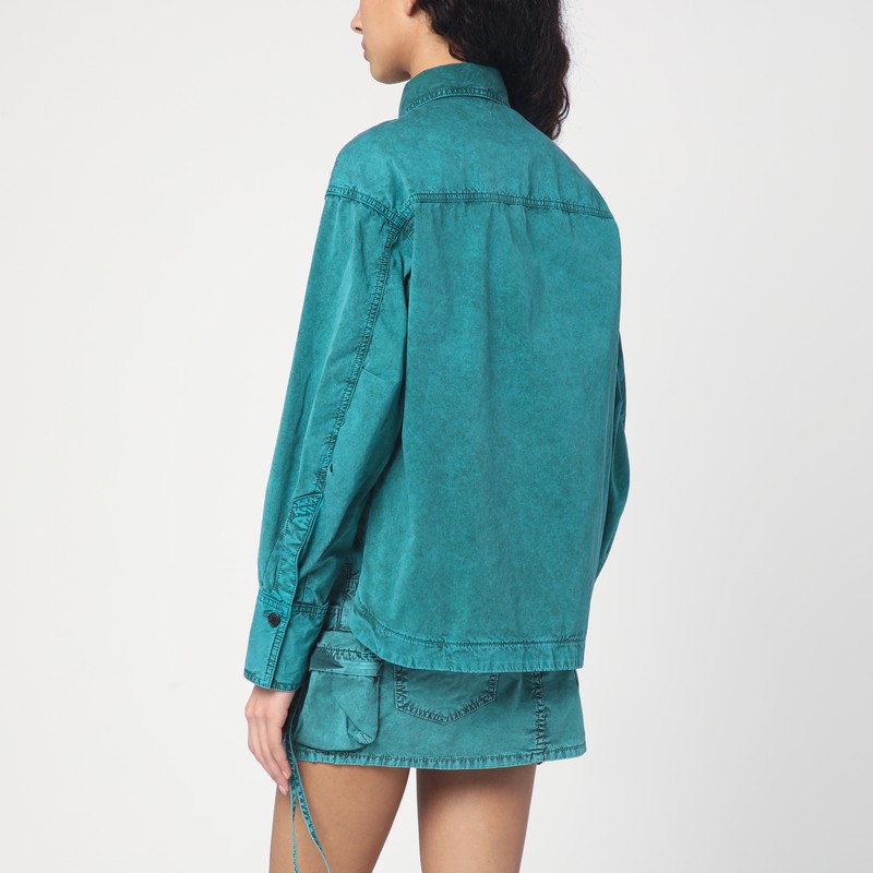 Attico Jacket Chest Pocket Regular Collar In Green