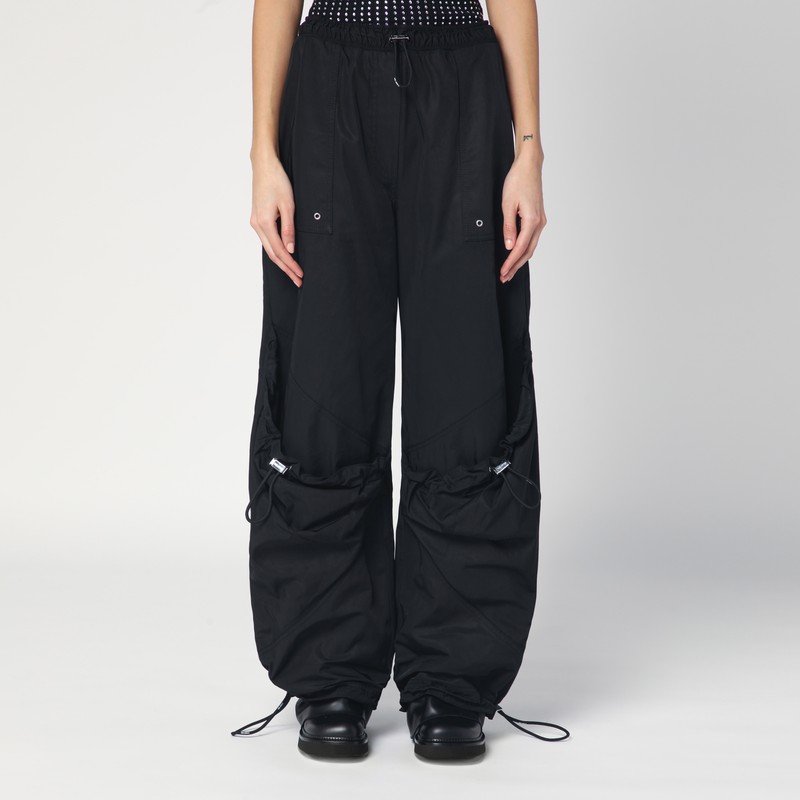 Black oversized nylon pants