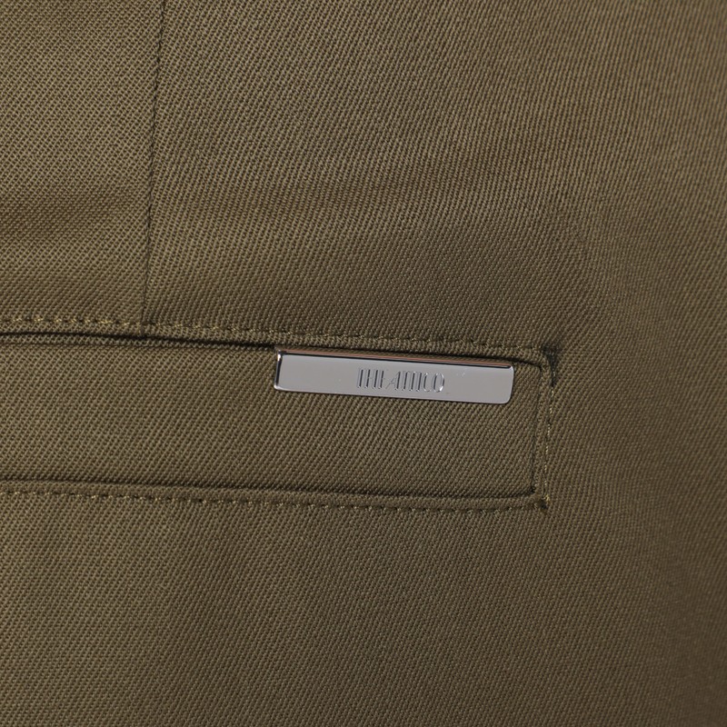 Attico Military Green Wool Gabardine Trousers In Green