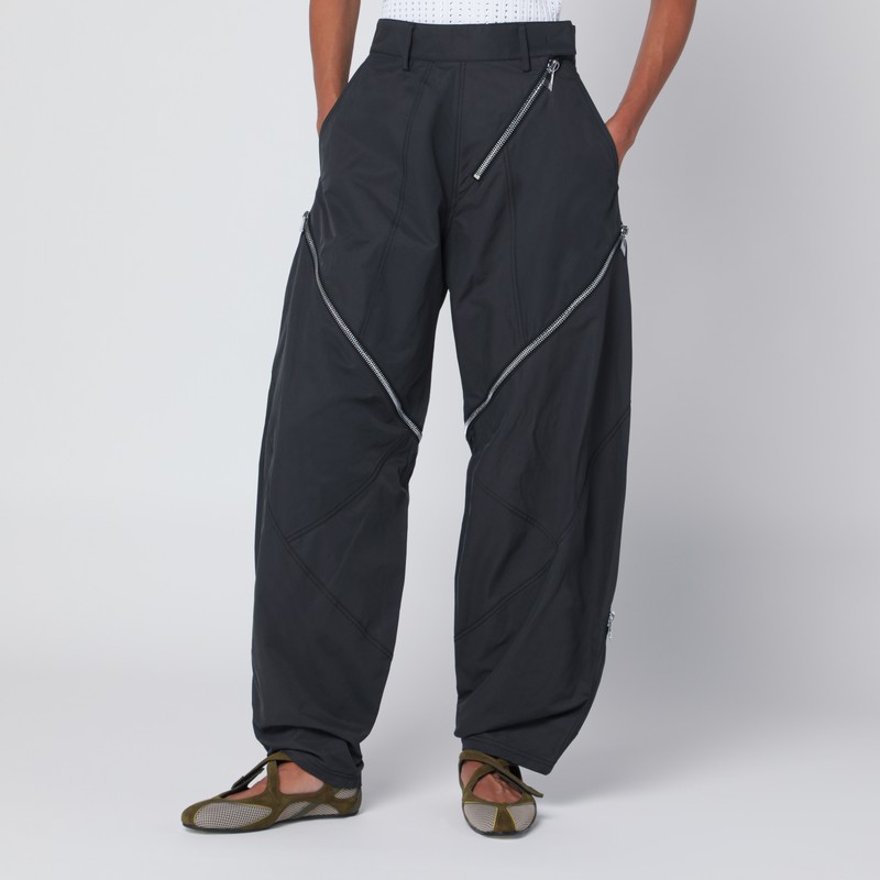 Dark grey trousers with zip details