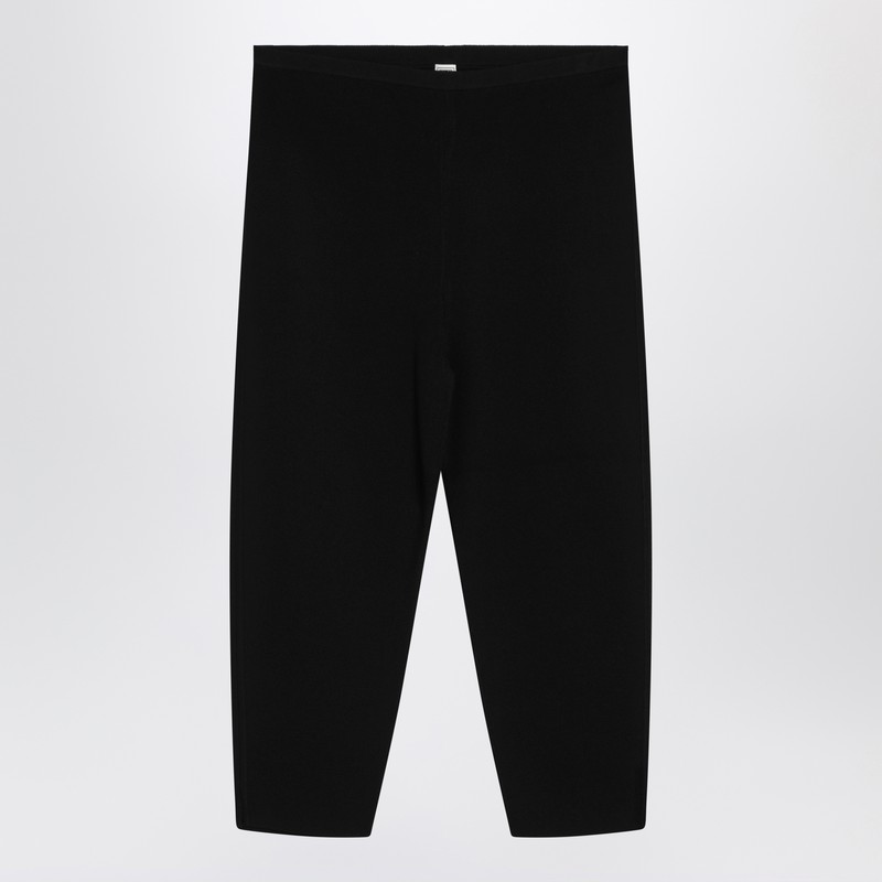Straight black trousers in cotton blend