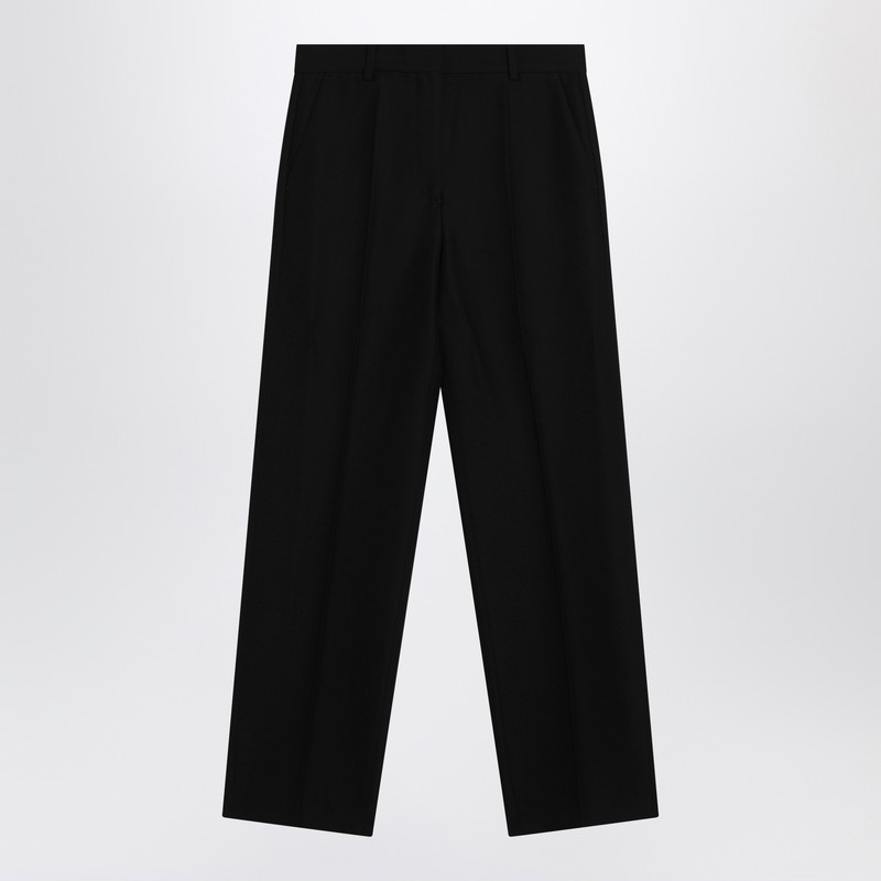 Black wool blend trousers