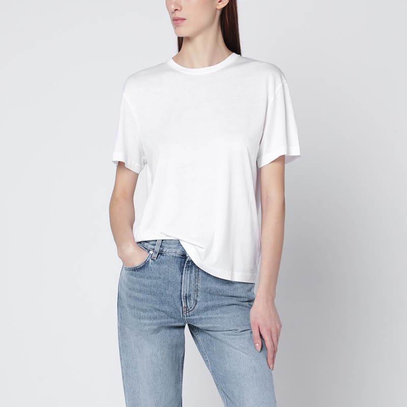 Totême White Organic Cotton-blend T-shirt