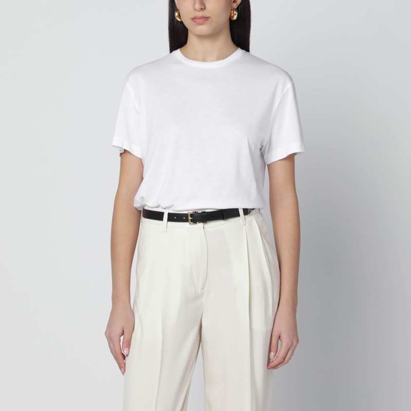 Totême White Organic Cotton-blend T-shirt