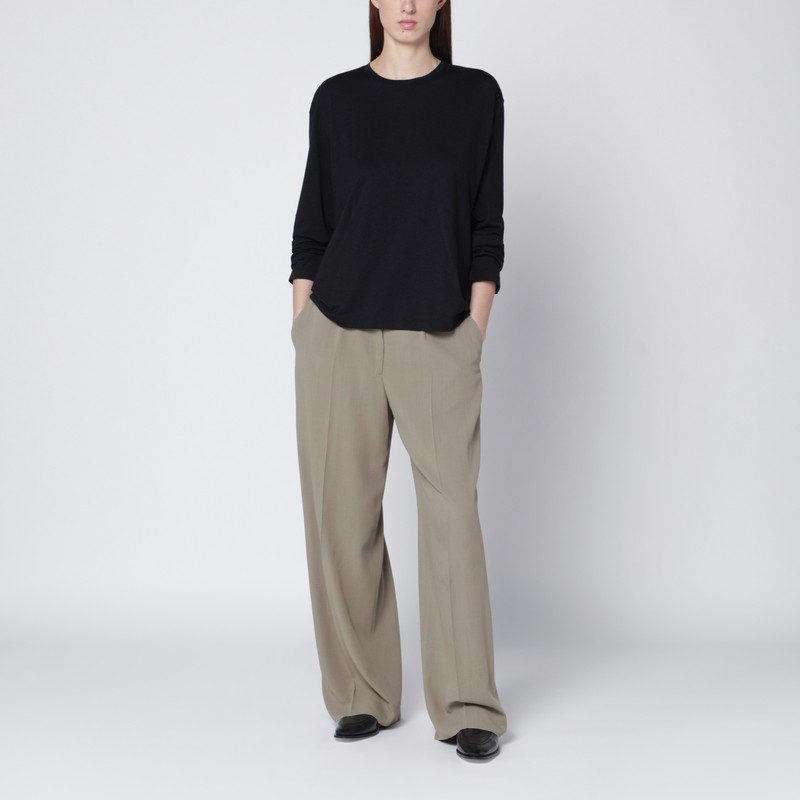 Totême Black Organic Cotton-blend Top In Black