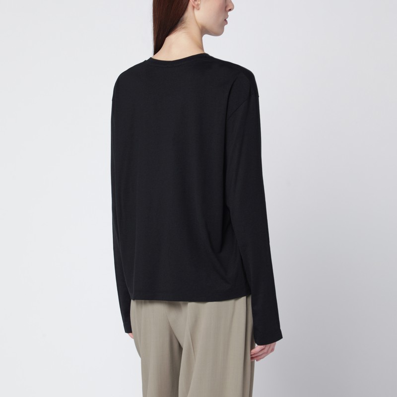 Totême Black Organic Cotton-blend Top In Black