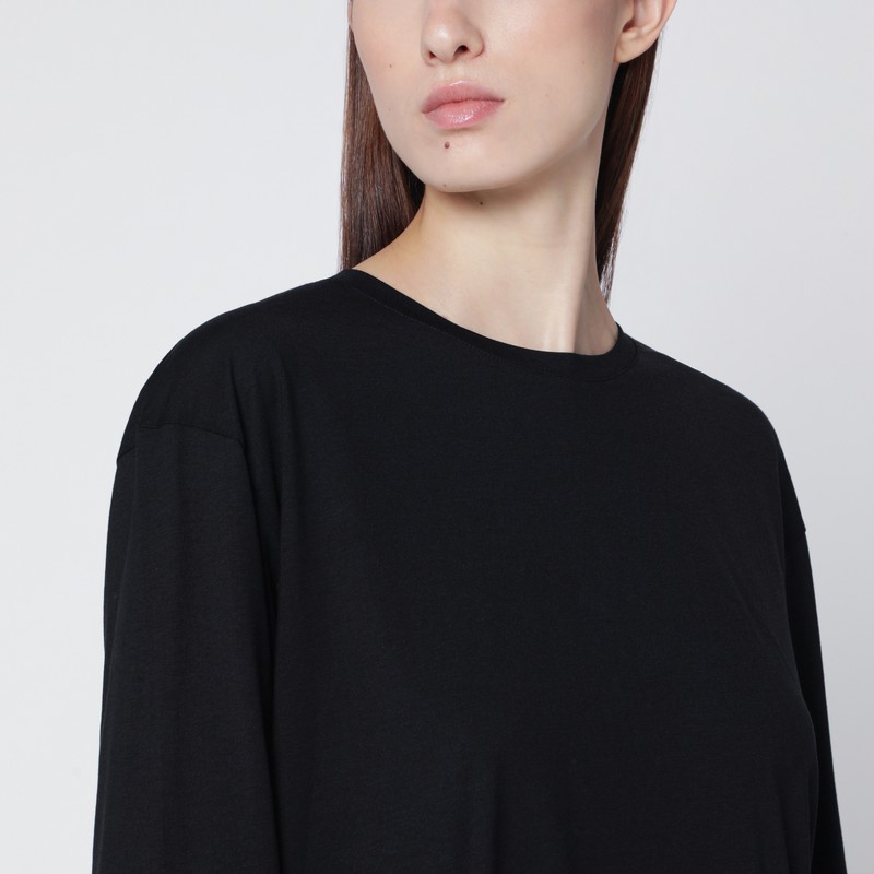 Totême Black Organic Cotton-blend Top In Black