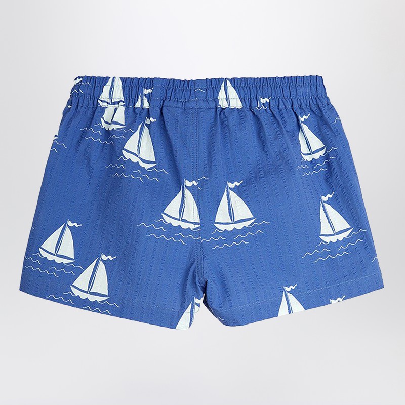 Mini Rodini Boys Sailing Boats Aop Shorts In Blue