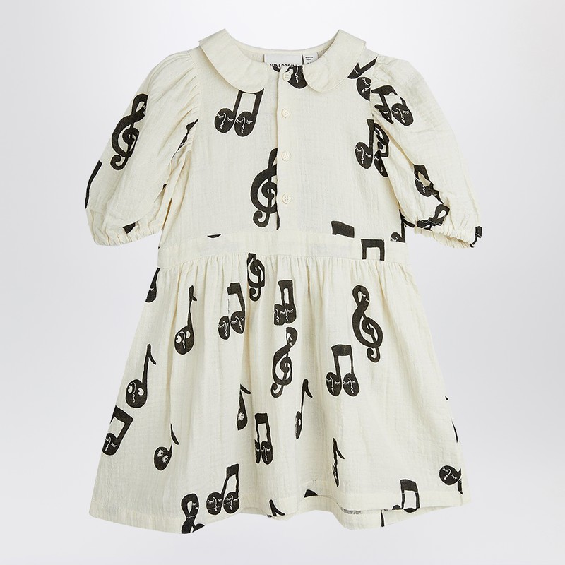 White dress with musical notes