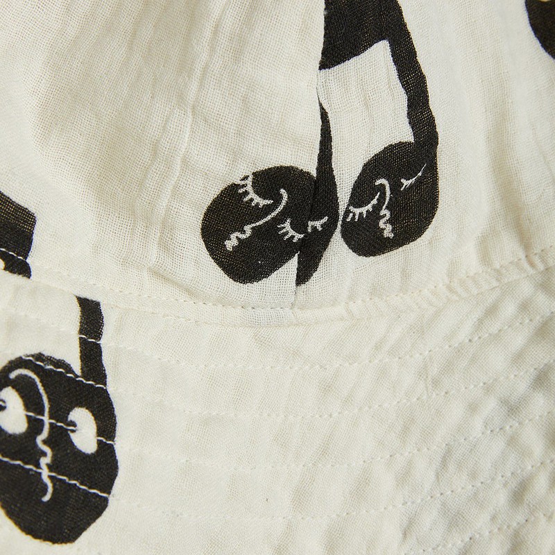 Mini Rodini White Hat With Musical Notes In White