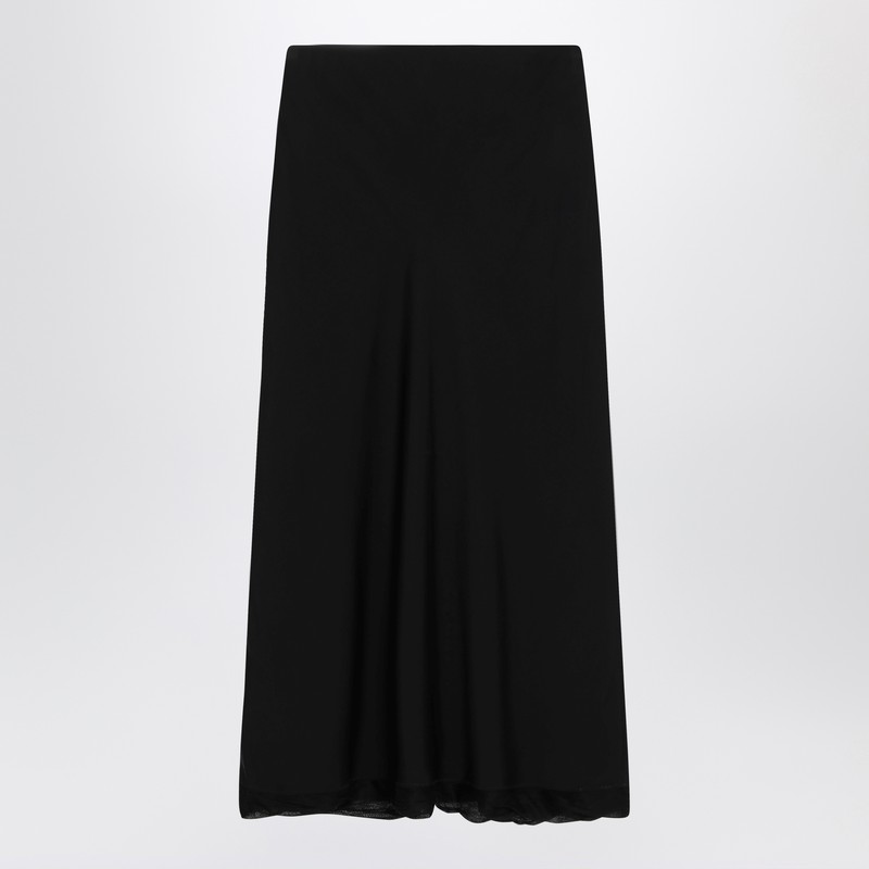 Totême Black Silk Skirt