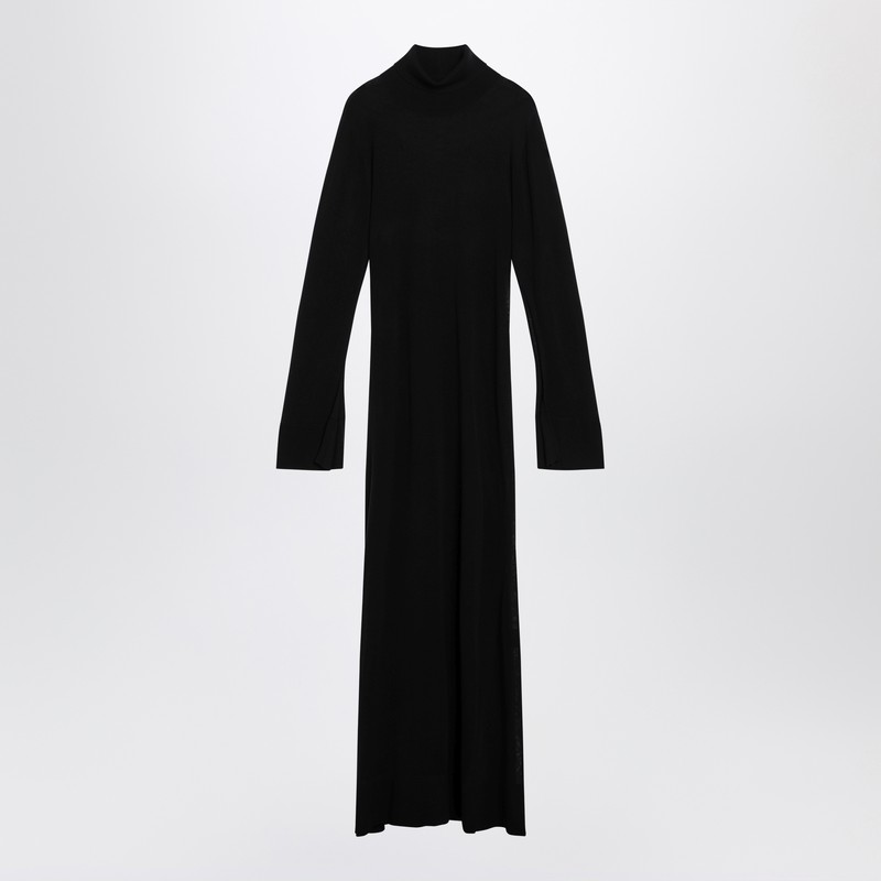 Totême Black Cashmere Blend Turtleneck Dress