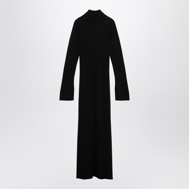Totême Black Cashmere Blend Turtleneck Dress In Black