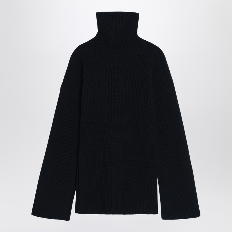 Totême Black Wool Turtleneck Jumper