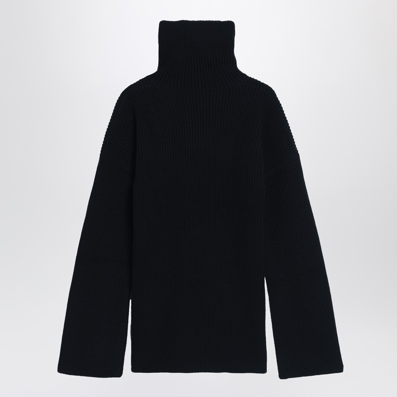 Totême Black Wool Turtleneck Jumper In Black