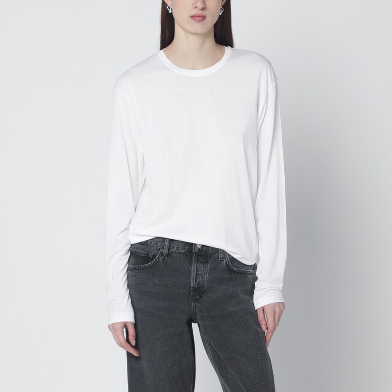 White T-shirt in organic cotton blend