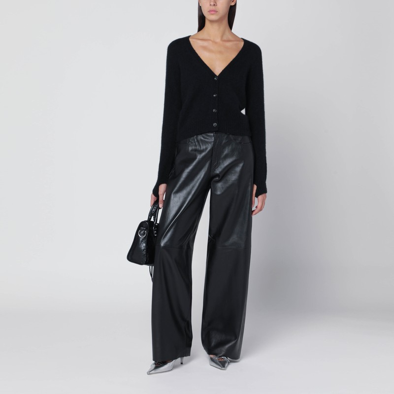 Roberto Collina Short Black Cashmere Cardigan In Black