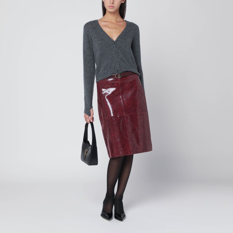 Roberto Collina Short Anthracite Gray Cashmere Cardigan In Gray