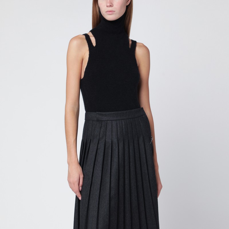 Black cashmere blend turtleneck top