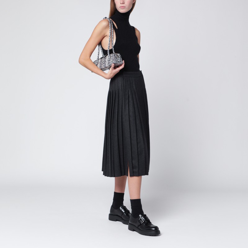 Roberto Collina Black Cashmere Blend Turtleneck Top In Black