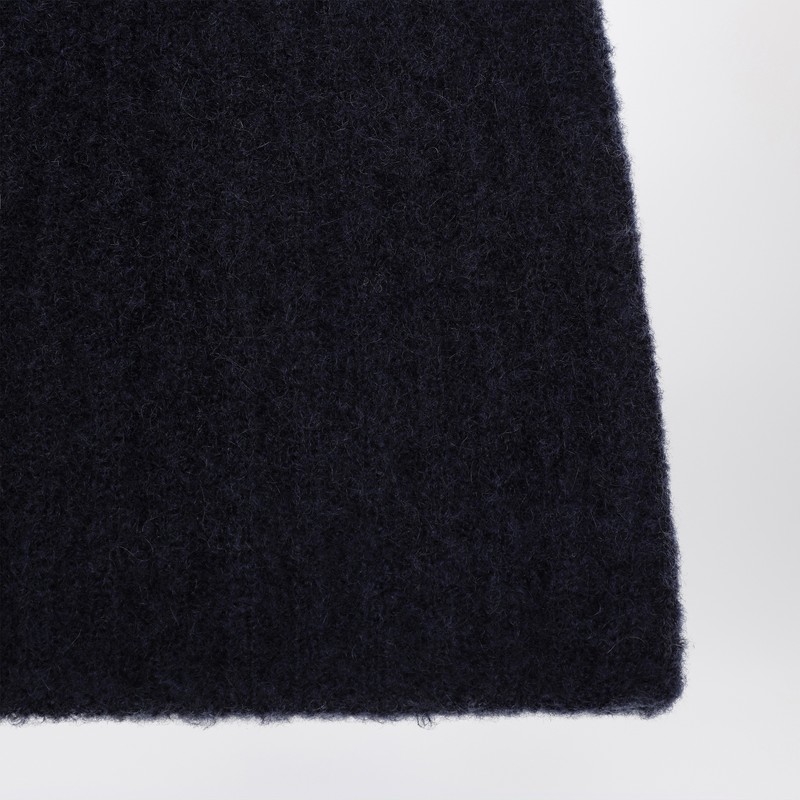 Roberto Collina Cashmere Ribbed Navy Hat In Blue