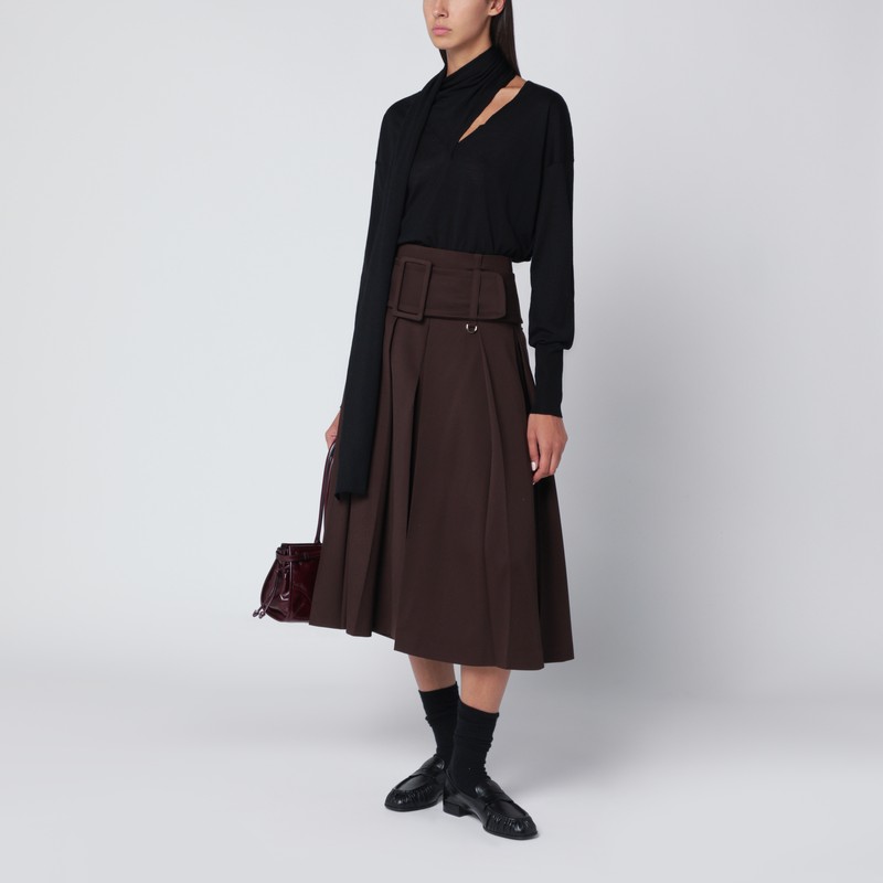 Roberto Collina Black Sweater With Scarf In Black