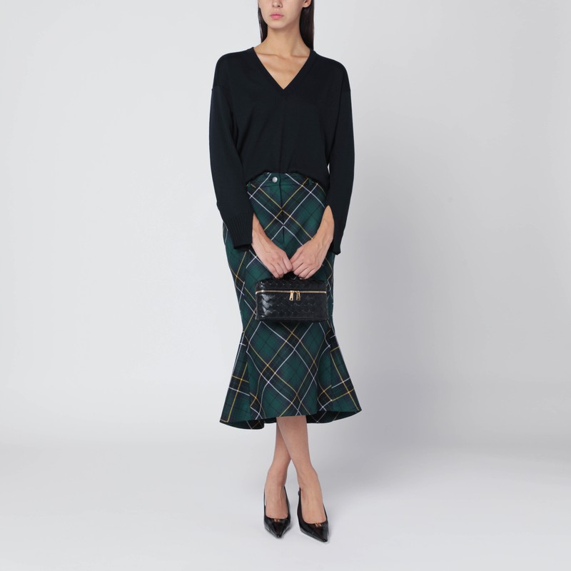 Roberto Collina Navy Blue Wool V-neck Sweater In Blue