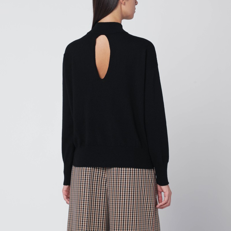 Roberto Collina Black Wool Sweater With Cut-out In Black