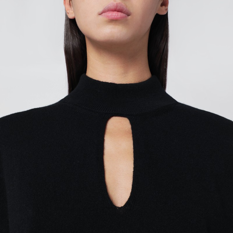 Roberto Collina Black Wool Sweater With Cut-out In Black