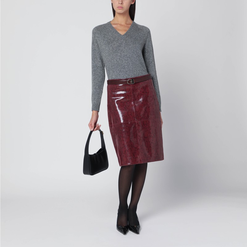 Roberto Collina Wool V-neck Sweater Long Sleeves In Gray