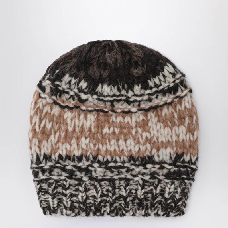 Roberto Collina Camel Mouliné-effect Beanie In Sand